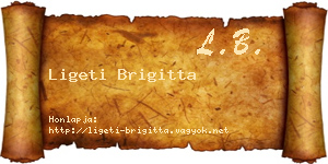 Ligeti Brigitta névjegykártya